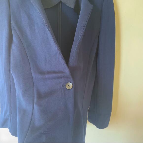 NWOT Ayr The Slinky Blazer Jacket Navy One Button Blazer 6 - Picture 7 of 11